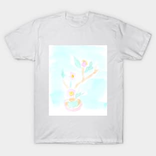 ikebana, plant, flower, floral, spring, nature, still life, holiday, decor, spring, watercolor, light T-Shirt